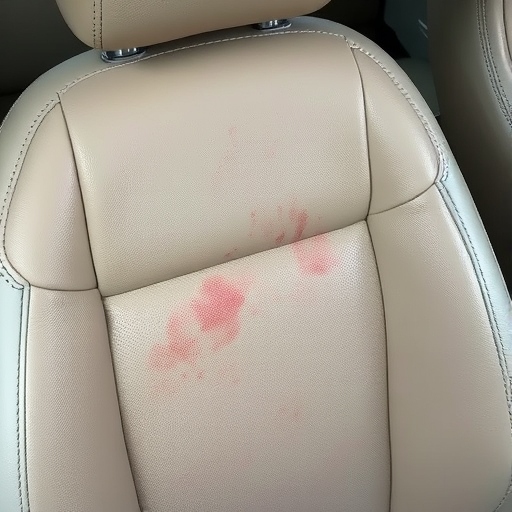 Close-up of a professional repairing a crack in a car's leather seat using specialized tools and materials.